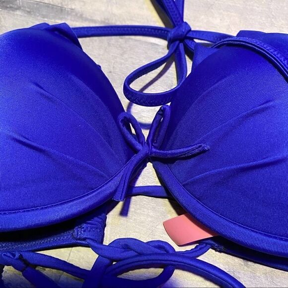Victoria's Secret Royal Blue Push Up Bikini Top 32B - Picture 6 of 6